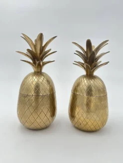 Paire de Seaux à Glace "Ananas" en Laiton, dans le Goût de Mauro Manetti, A