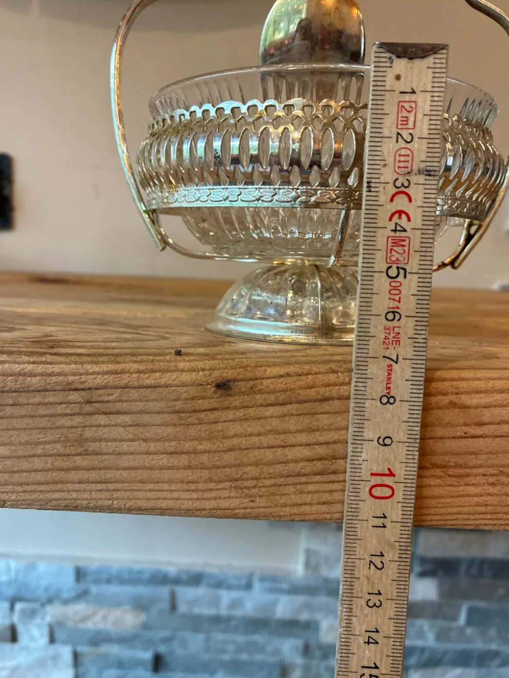 Paire de serviteurs, coupelles à confiture vintage en verre moulé et métal argenté