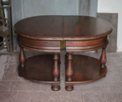 Paire de table de nuit bois arrondies, table de chevet, bout de canapé