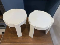 Paire de tables basse appoint chevet gigogne ronde Marc Held pour Prisunic