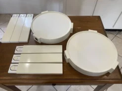 Paire de tables basse appoint chevet gigogne ronde Marc Held pour Prisunic