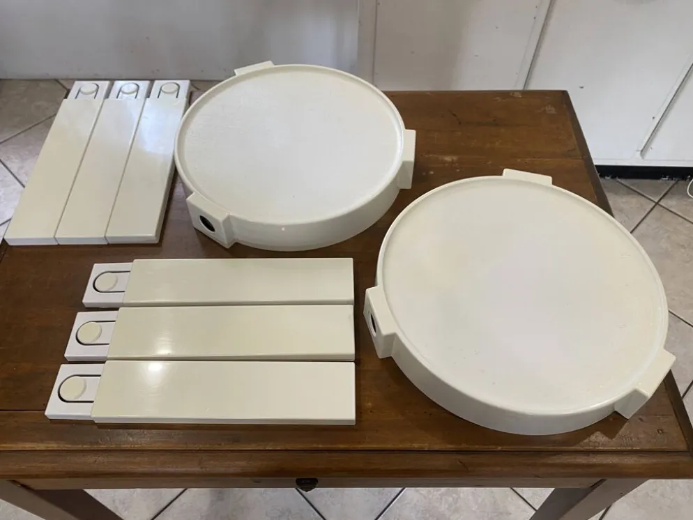 Paire de tables basse appoint chevet gigogne ronde Marc Held pour Prisunic