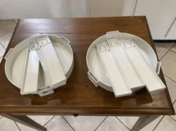 Paire de tables basse appoint chevet gigogne ronde Marc Held pour Prisunic