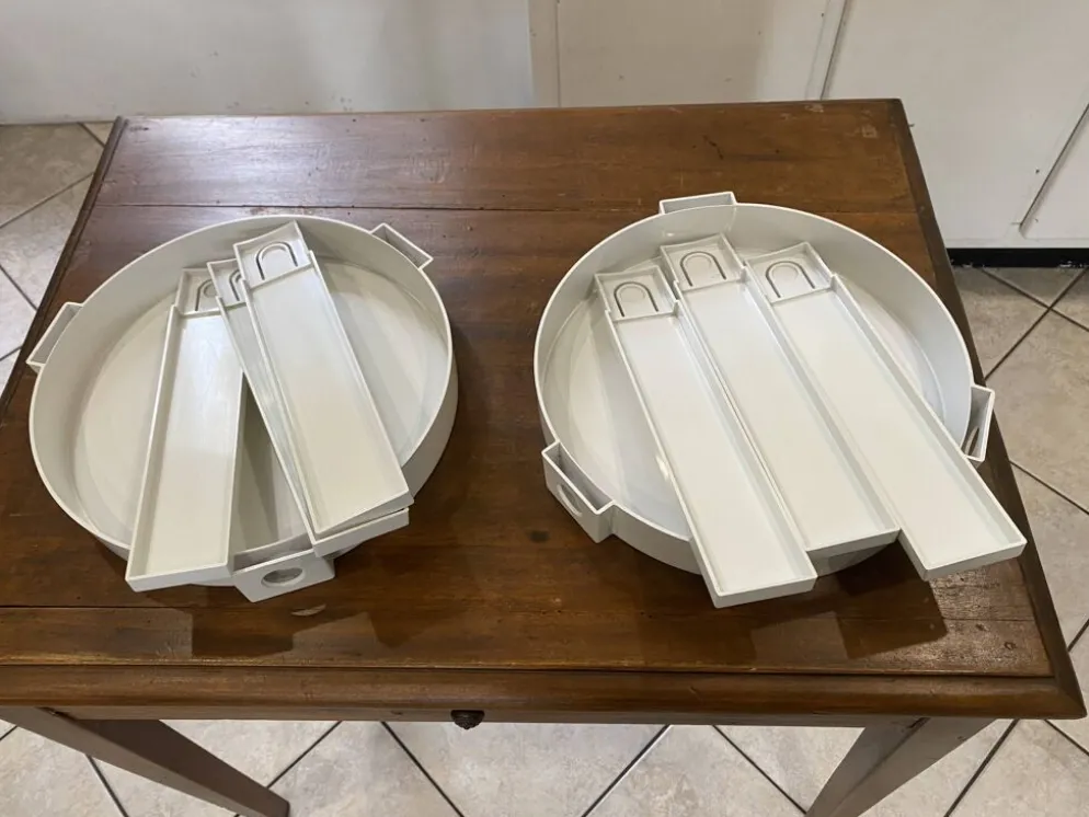 Paire de tables basse appoint chevet gigogne ronde Marc Held pour Prisunic