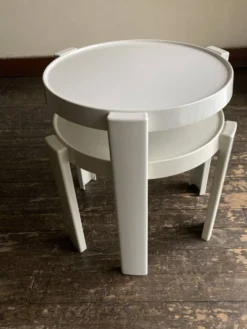 Paire de tables basses gigogne space age design italien 1960 Kastilia