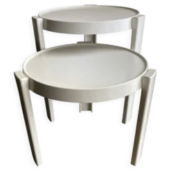 Paire de tables basses gigogne space age design italien 1960 Kastilia