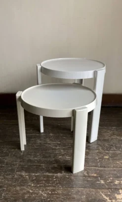 Paire de tables basses gigogne space age design italien 1960 Kastilia