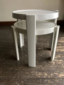 Paire de tables basses gigogne space age design italien 1960 Kastilia