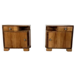 Paire de tables de chevet Art Déco, design épuré, années 1950
