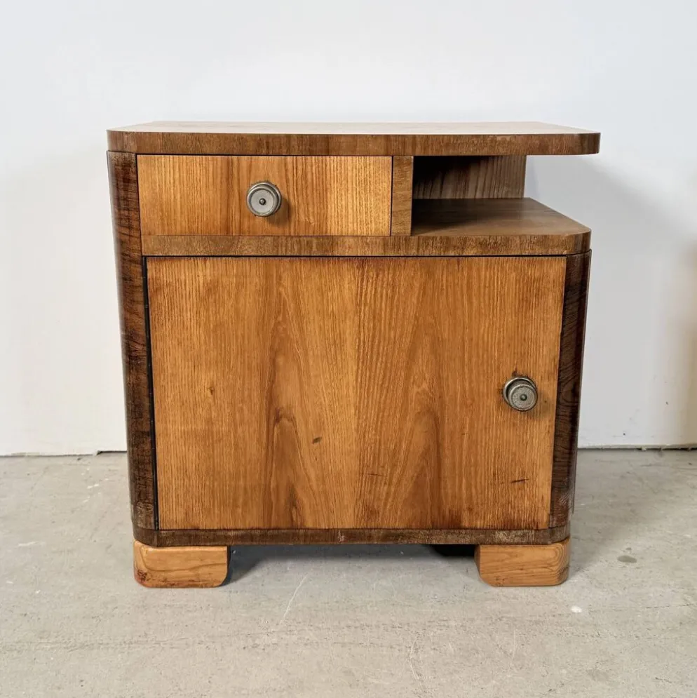 Paire de tables de chevet Art Déco, design épuré, années 1950