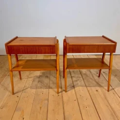 Paire de tables de chevet danoises en chêne, années 1960