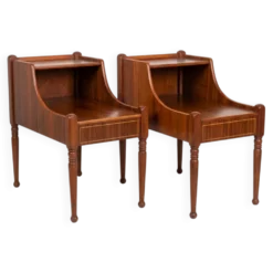 Paire de tables de chevet danoises scandinaves vintage en acajou – années 50