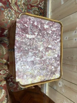 Paire de tables de chevet de style Louis XV en marqueterie