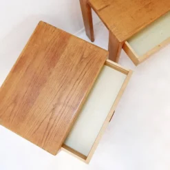 Paire de tables de chevet en chêne par Esko Pajamies pour Asko, Finlande, années 1960