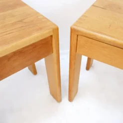 Paire de tables de chevet en chêne par Esko Pajamies pour Asko, Finlande, années 1960