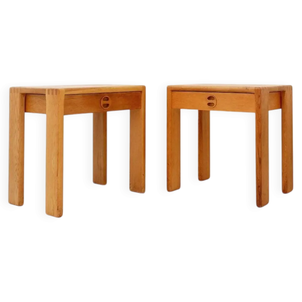 Paire de tables de chevet en chêne par Esko Pajamies pour Asko, Finlande, années 1960