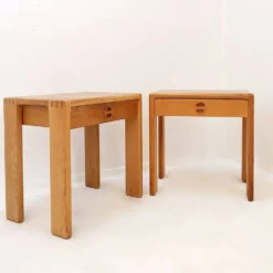 Paire de tables de chevet en chêne par Esko Pajamies pour Asko, Finlande, années 1960
