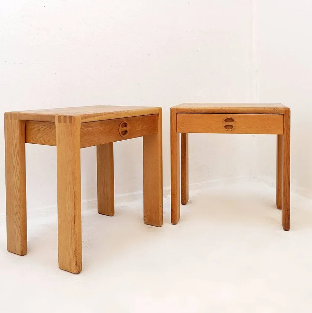 Paire de tables de chevet en chêne par Esko Pajamies pour Asko, Finlande, années 1960