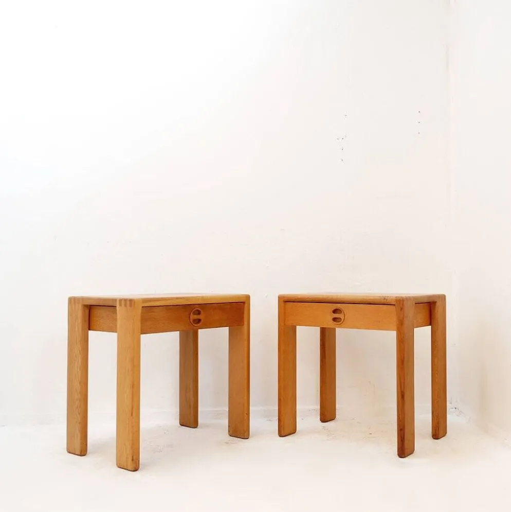 Paire de tables de chevet en chêne par Esko Pajamies pour Asko, Finlande, années 1960