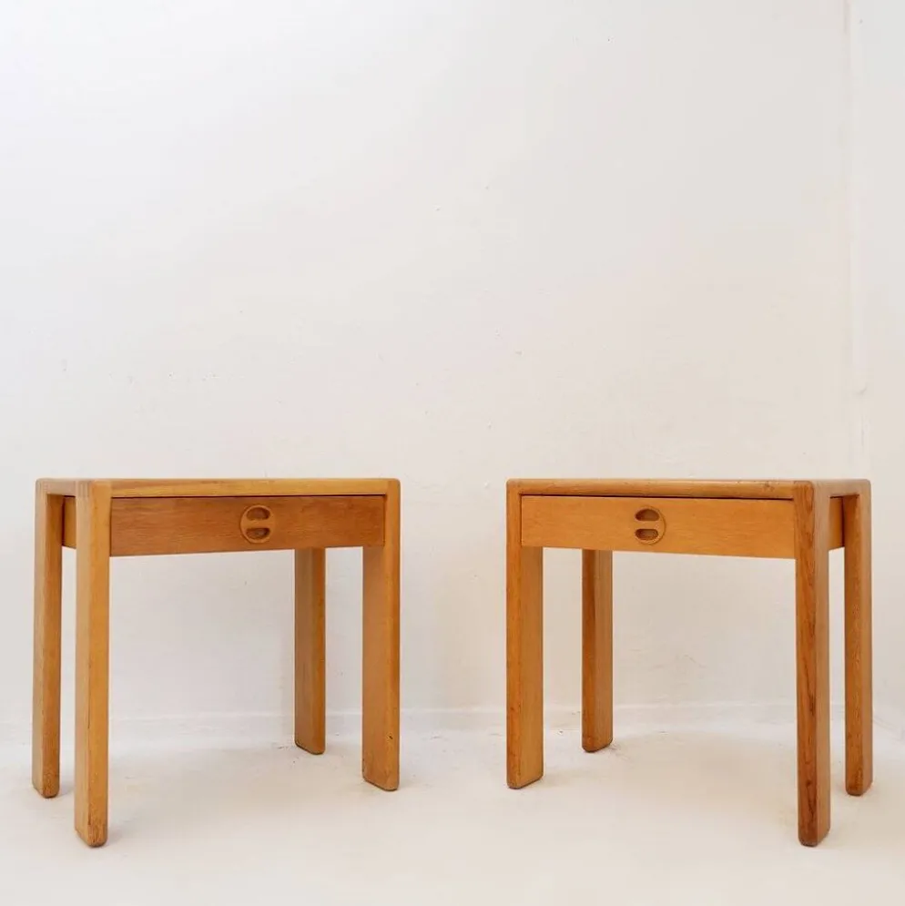 Paire de tables de chevet en chêne par Esko Pajamies pour Asko, Finlande, années 1960