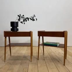 Paire de tables de chevet en teck par AB Carlström, 1960
