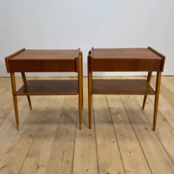 Paire de tables de chevet en teck par AB Carlström, 1960