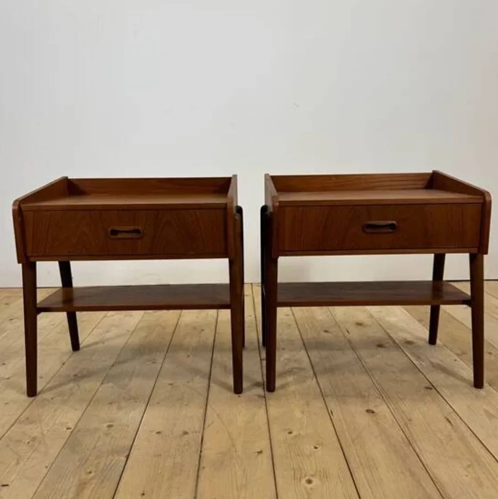 Paire de tables de chevet en teck danois, années 1960
