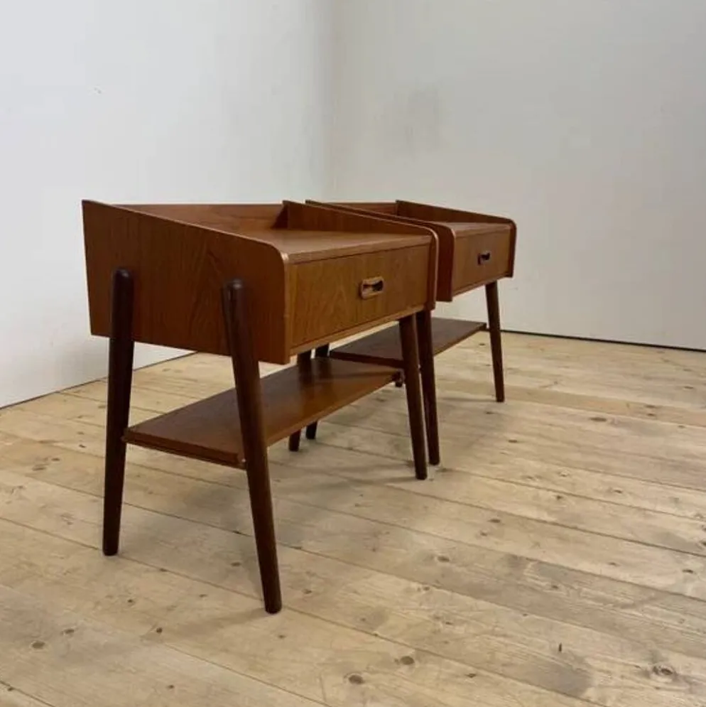 Paire de tables de chevet en teck danois, années 1960