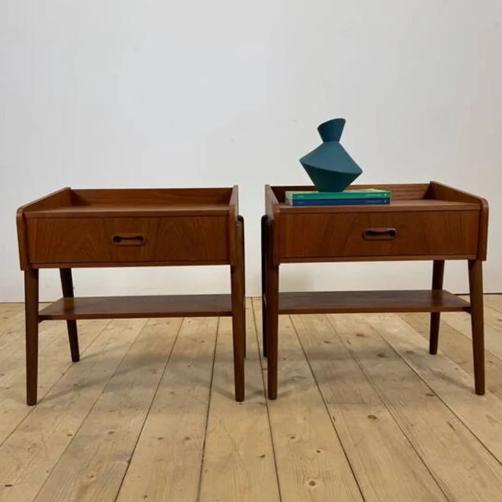 Paire de tables de chevet en teck danois, années 1960