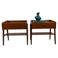 Paire de tables de chevet en teck danois, années 1960