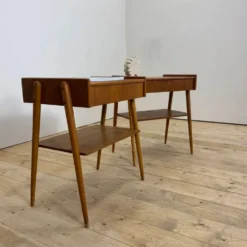 Paire de tables de chevet en teck par AB Carlström, 1960
