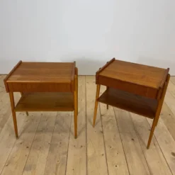 Paire de tables de chevet en teck par AB Carlström, 1960