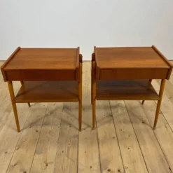 Paire de tables de chevet en teck AB Carlström, 1960