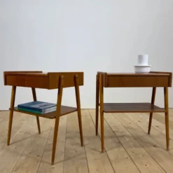 Paire de tables de chevet en teck AB Carlström, 1960