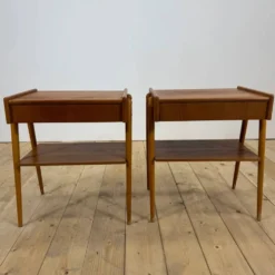 Paire de tables de chevet en teck AB Carlström, 1960