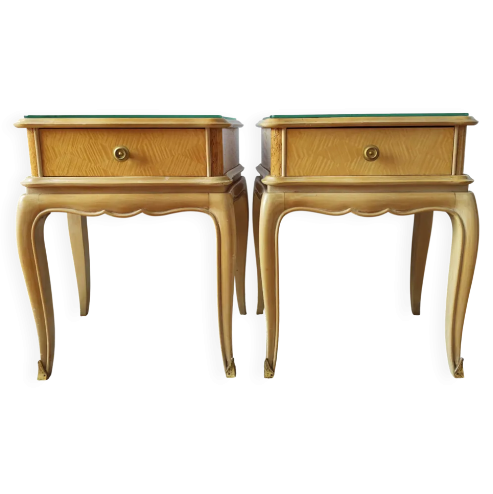 Paire de tables de chevet Françaises dans le goût de Jean Pascaud