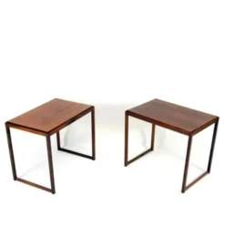 Paire de tables de chevet rétro vintage en palissandre danois des années 70