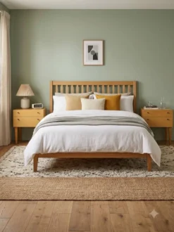 Paire de tables de chevet scandinaves en chêne des années 60