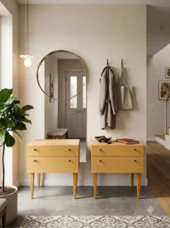 Paire de tables de chevet scandinaves en chêne des années 60