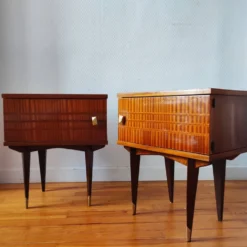 Paire de tables de chevet scandinaves, années 50-60