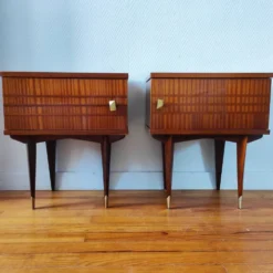 Paire de tables de chevet scandinaves, années 50-60