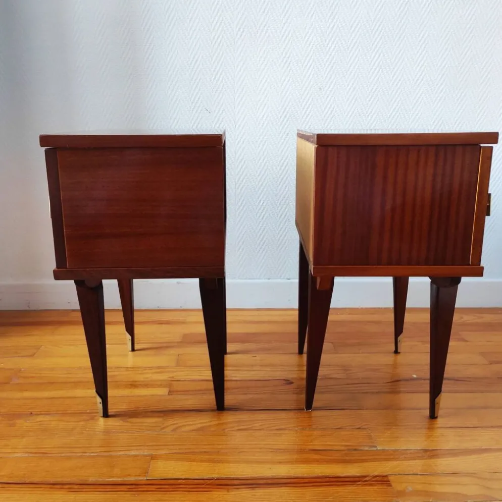 Paire de tables de chevet scandinaves, années 50-60