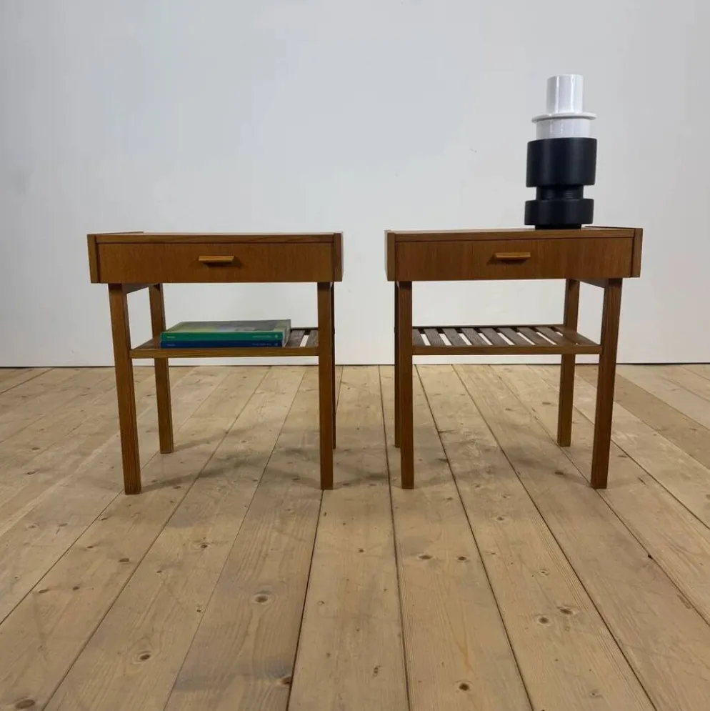 Paire de tables de chevet suédoises en teck, 1960