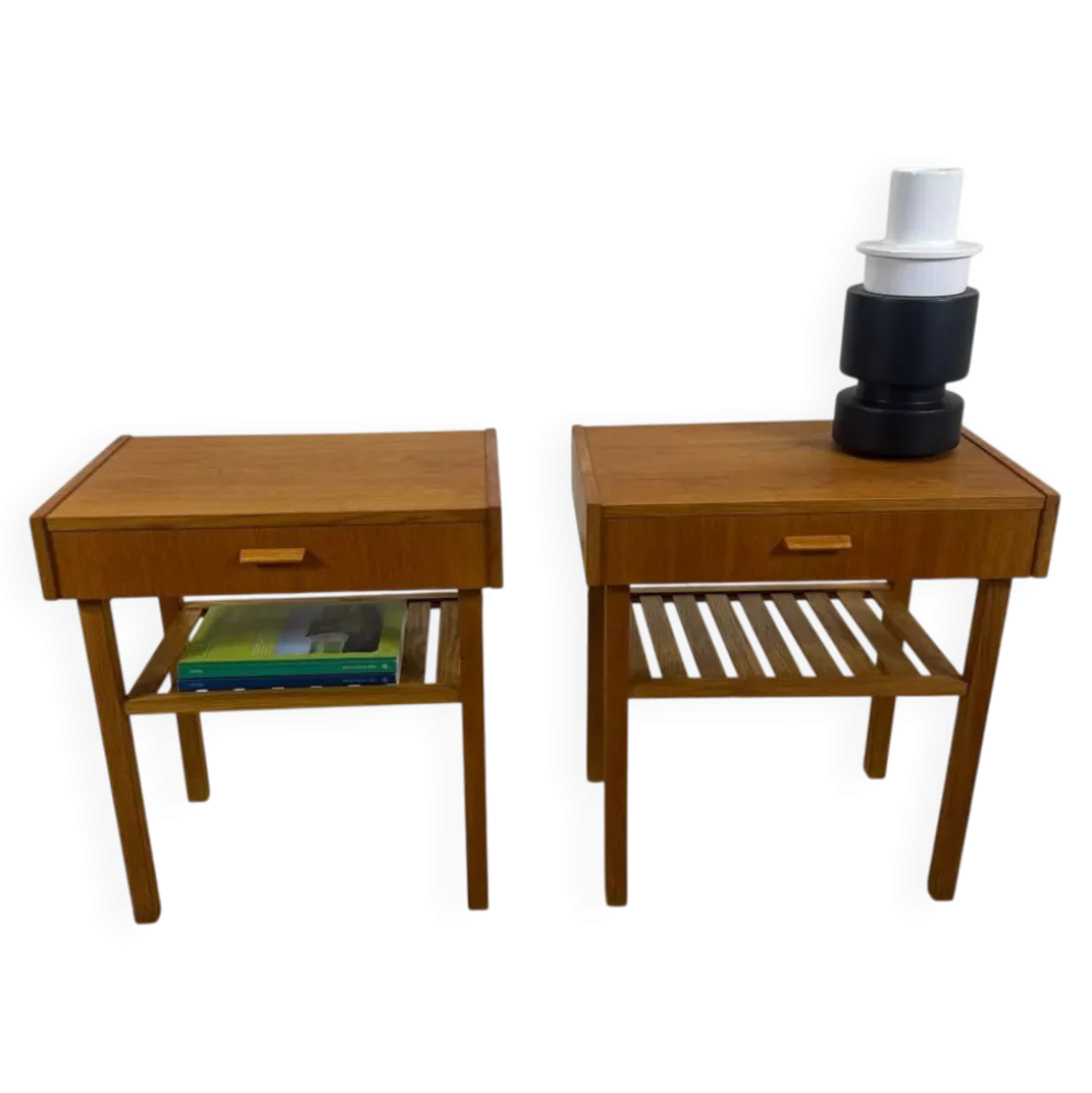 Paire de tables de chevet suédoises en teck, 1960