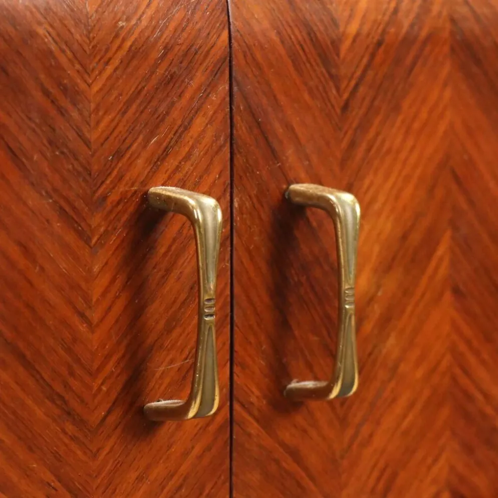 Paire de tables de chevet vintage en hêtre et verre, design Italie, années 1960
