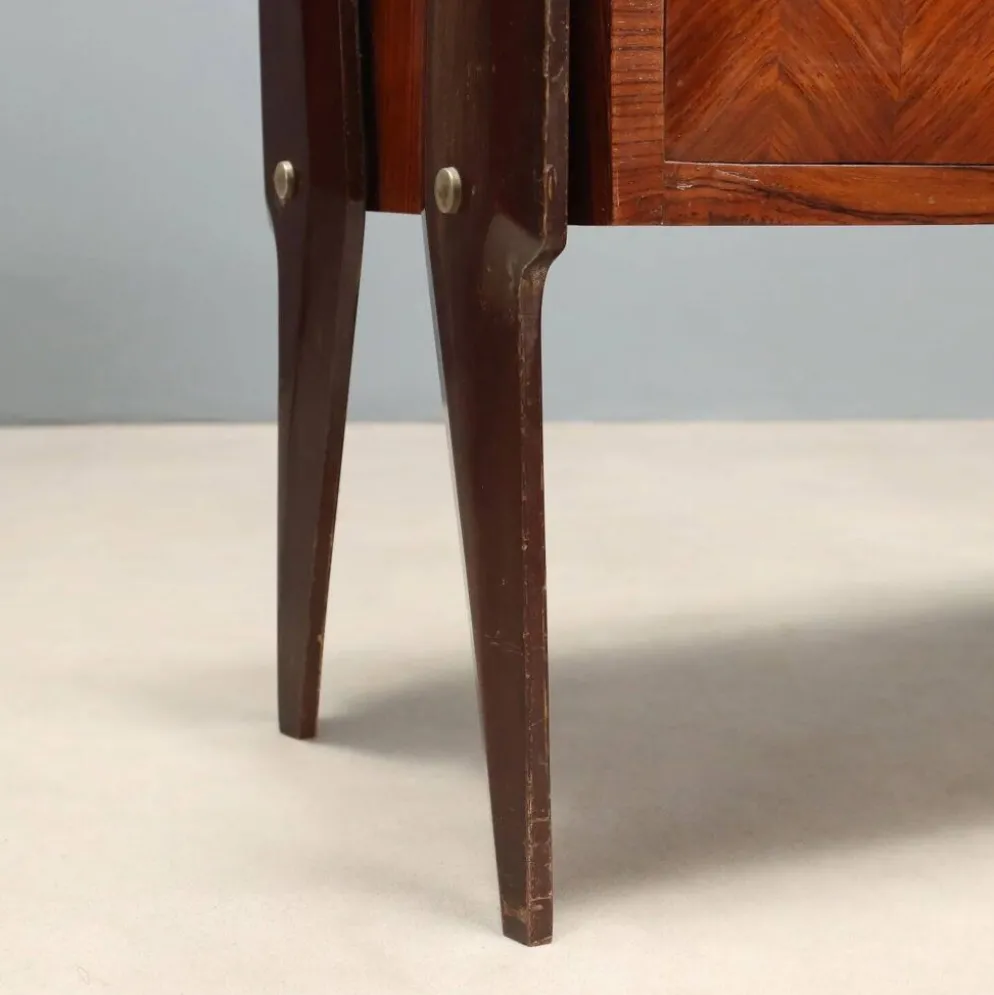 Paire de tables de chevet vintage en hêtre et verre, design Italie, années 1960