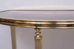 paire de tables demi-lune en laiton Maison Jansen France années 1970