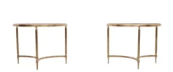 paire de tables demi-lune en laiton Maison Jansen France années 1970