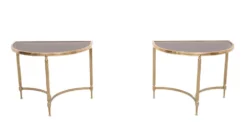 paire de tables demi-lune en laiton Maison Jansen France années 1970