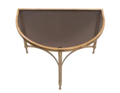 paire de tables demi-lune en laiton Maison Jansen France années 1970